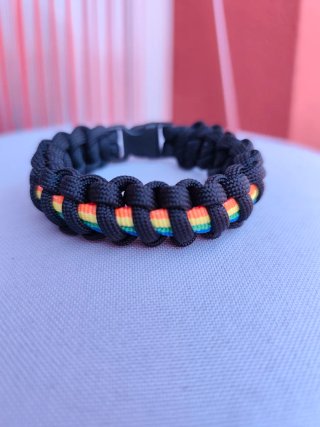 Pulsera Paracord LGTBI Negra y Multicolor