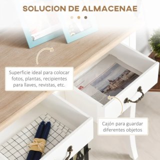 Consola Retro Madera Cajones