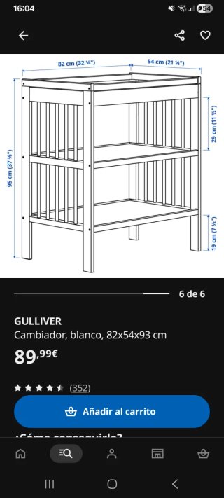 Cambiador Ikea Gulliver blanco