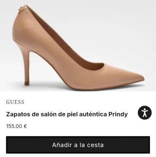 Zapatos Stileto Guess Piel Auténtica Beige
