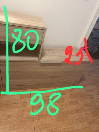 Mueble recibidor madera y plástico