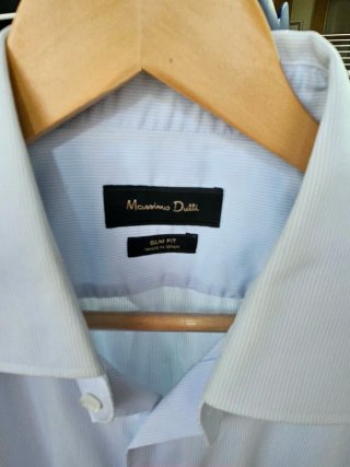 Camisa Massimo Dutti Slim Fit Azul Talla M