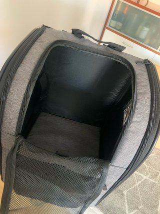 Mochila Transportín Mascotas Gris
