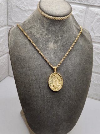 Medalla Acero Quirúrgico Chapado Oro