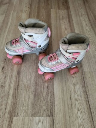 Patines de niña rosas y grises (talla 30/35)
