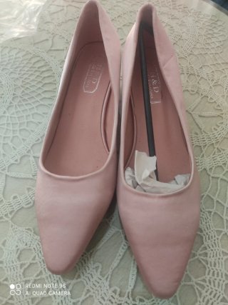 Zapatos de raso para fiesta color rosa