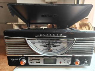 Tocadiscos Lauson Retro Negro/Plata