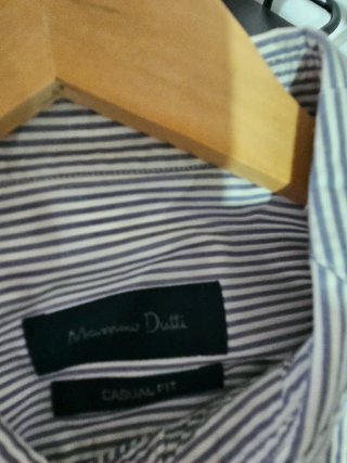 Camisa Massimo Dutti Rayas Azul Talla L