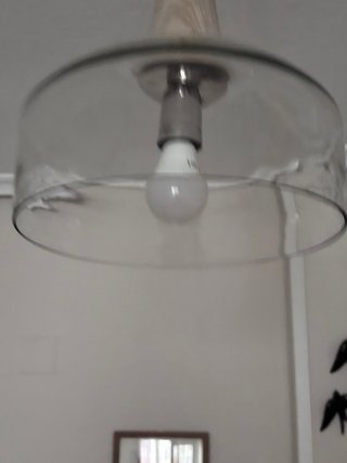Lámpara colgante cristal y madera