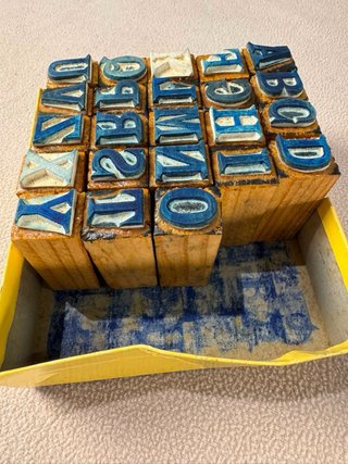 Sellos de letras ABC - Madera y Goma