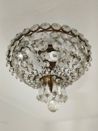 Lámpara de techo vintage cristal y metal