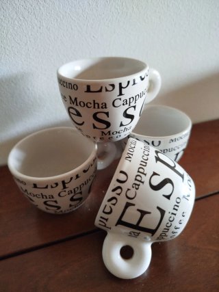 Tazzine caffè con scritte > 4 unità