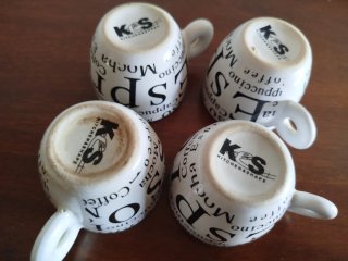 Tazzine caffè con scritte > 4 unità