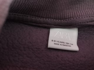 Sudadera malva de Zara, talla 8-9 años