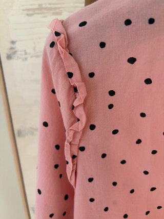 Blusa ICHI Rosa Lunares Negros Talla 36