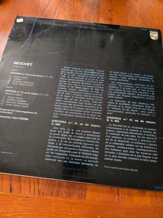 Vinilo Mozart Sinfonías 40 y 41 Júpiter Karl Böhm