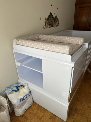 Cuna convertible en cama nido 90cm