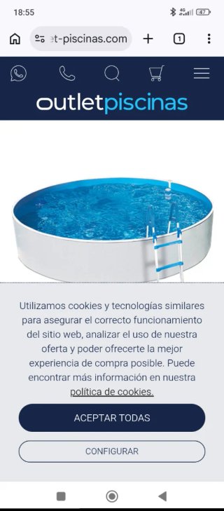 Piscina Outletpiscinas Metal Azul/Blanco