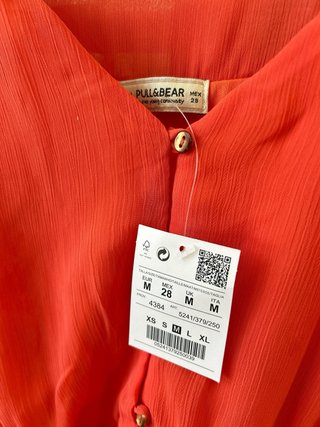 Pull&Bear Vestido Fluido Coral