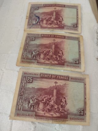 Billetes antiguos 25 pesetas Banco de España