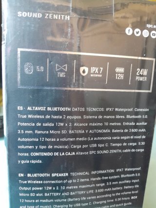 Altavoz SPC Sound Zenith Negro