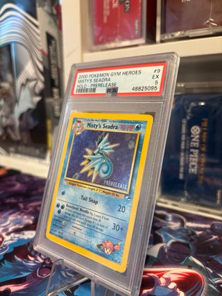 Carta Pokémon Misty's Seadra Holo Prerelease PSA 5