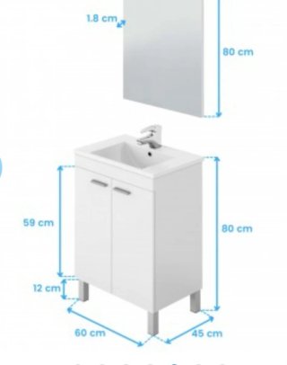 Mueble de baño con lavabo y espejo opcional
