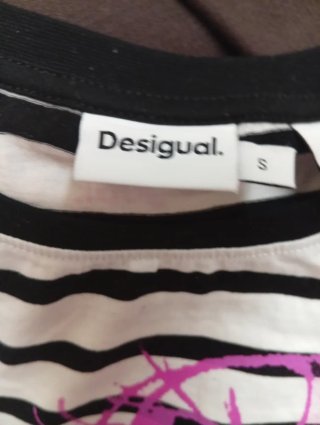 Camiseta Desigual Disney Rayas Minnie Rosa