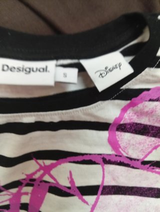 Camiseta Desigual Disney Rayas Minnie Rosa