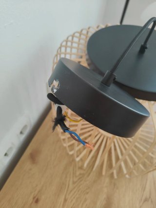 Lámpara de techo bambú y negro