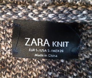 Poncho Zara Beige y Marrón Talla S
