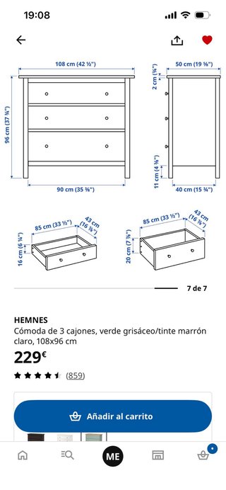 Cómoda Ikea Hemnes Nueva Montada