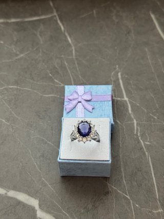 Anello Argento 925 Zircone Viola