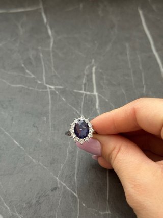 Anello Argento 925 Zircone Viola