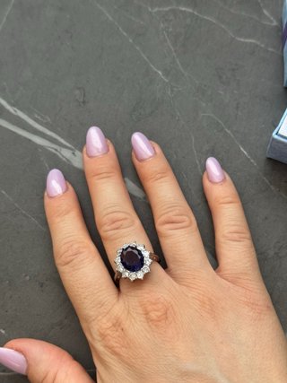 Anello Argento 925 Zircone Viola
