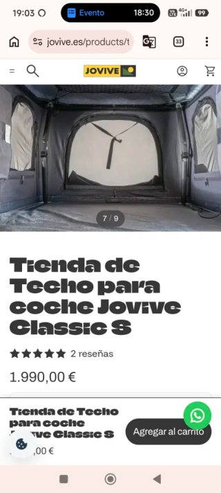 Tienda de techo para furgoneta/coche