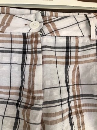 Pantaloni corti donna fantasia a quadri taglia XL
