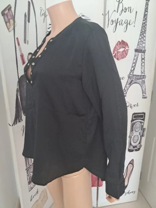 Camisa Guess negra satinada