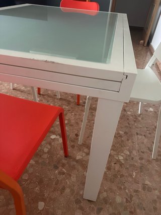 Mesa Comedor Madera Maciza y Cristal