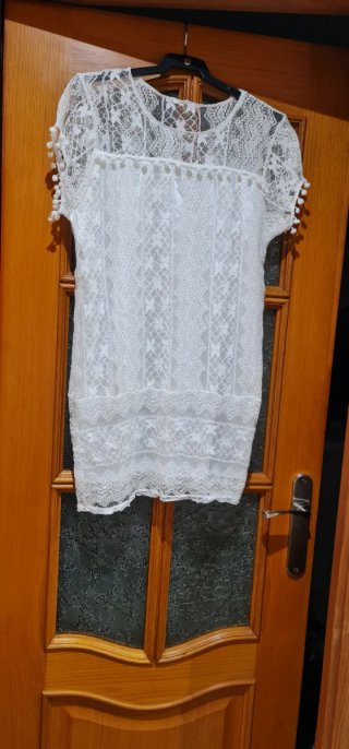 Vestido blanco encaje ibicenco talla M