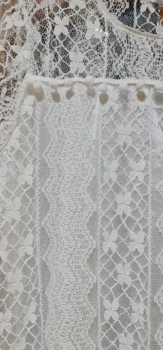 Vestido blanco encaje ibicenco talla M