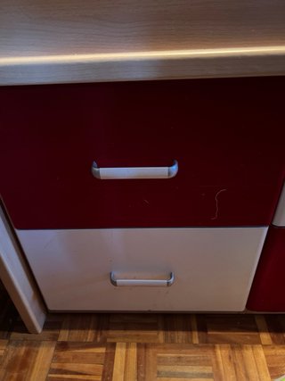 Cama nido de madera roja y blanca!!!!Urgente
