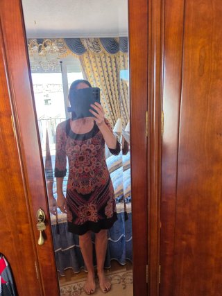 Vestido Antea con estampado marron  talla 40