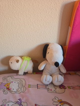 Lote de 2 peluches Snoopy y perro