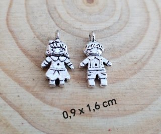 Colgantes niño y niña plata 300  charms