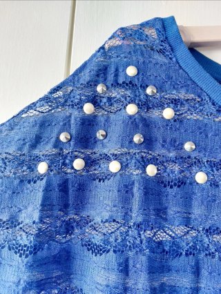Camiseta encaje azul talla XL