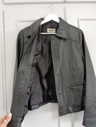 Chaqueta de piel Cressida marrón oscuro
