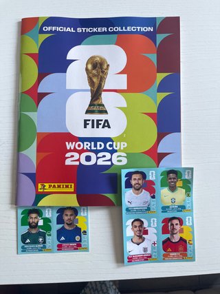 Álbum y 6 cromos Panini Mundial 2026