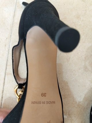 Sandalias tacón JONI negras doradas