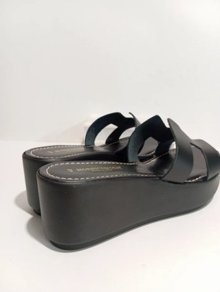 Sandali zeppa nuovi donna vera pelle n.40